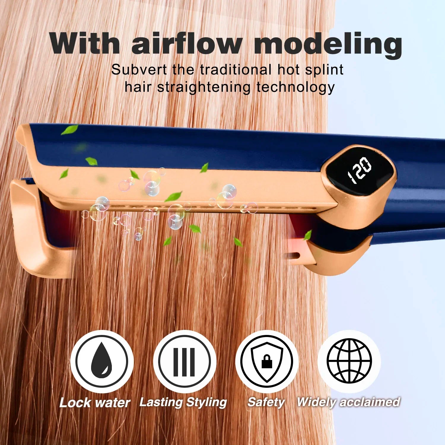 Lisseur Sécheur 2-en-1 Premium Ionic - Cheveux Mouillés et Secs