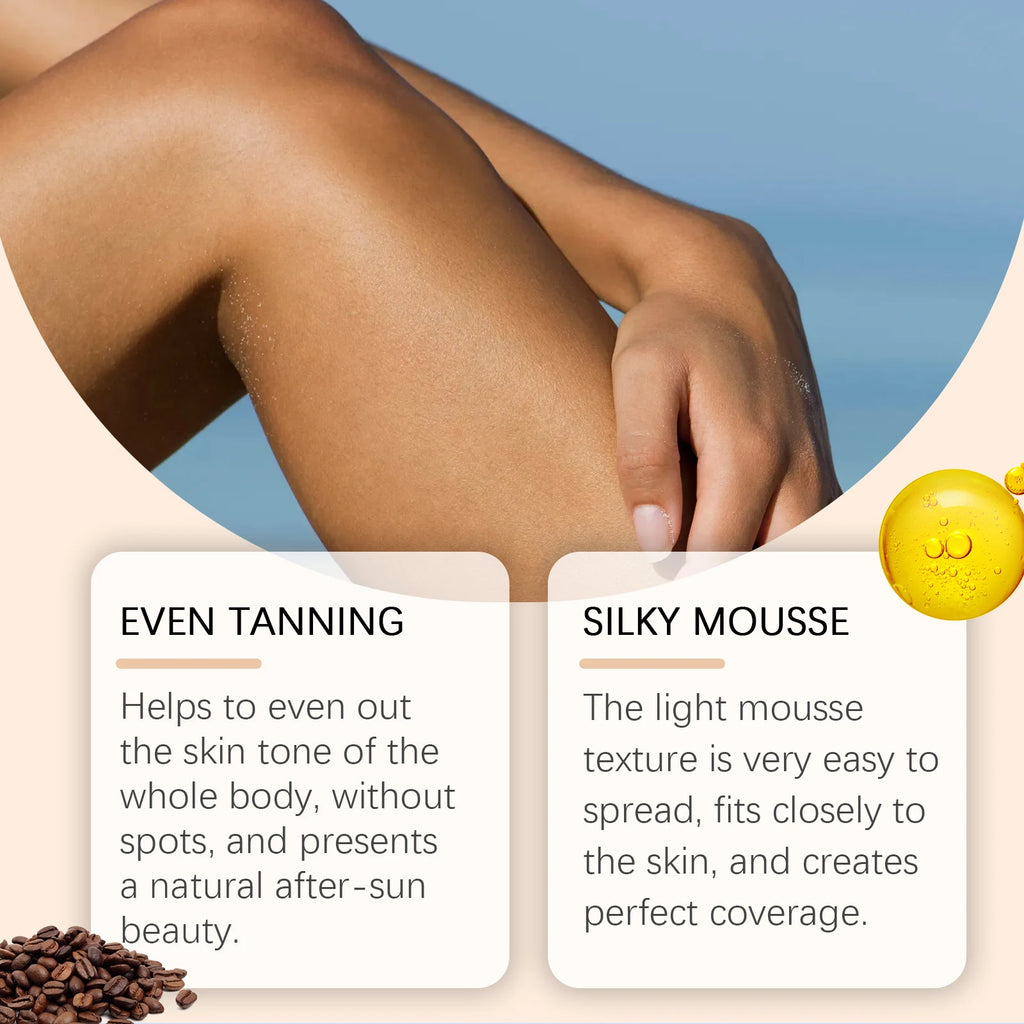 Mousse Autobronzante 100ml - Bronzage Naturel À Séchage Rapide Visage & Corps